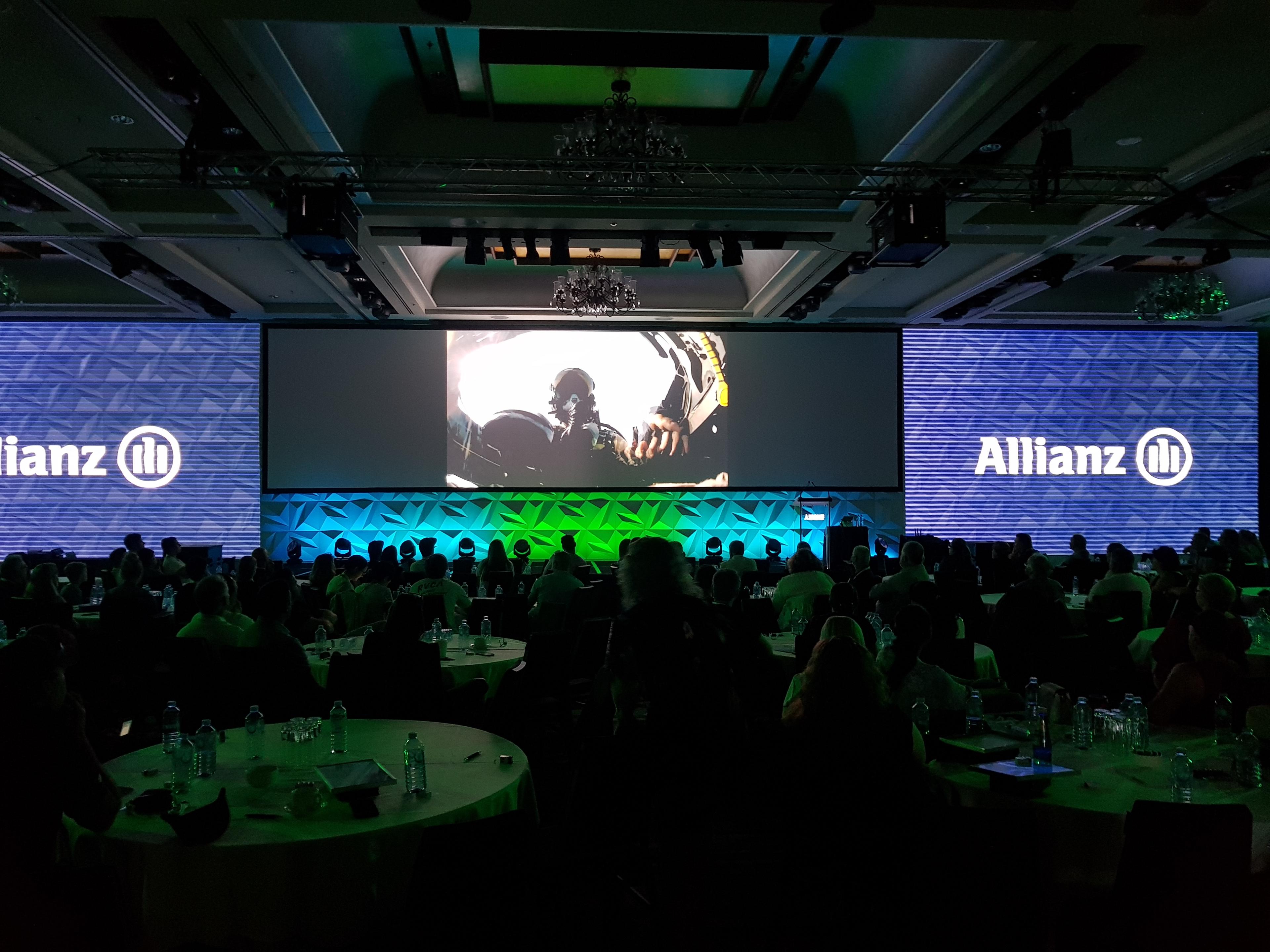 Boo speaks at the annual Allianz conference