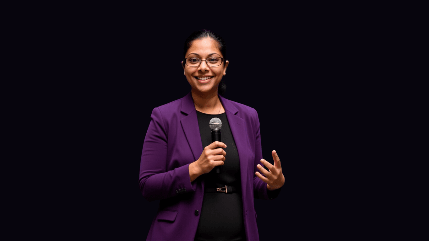 Dr. Anna Thomas speaking to corporate leaders about retention and resilience