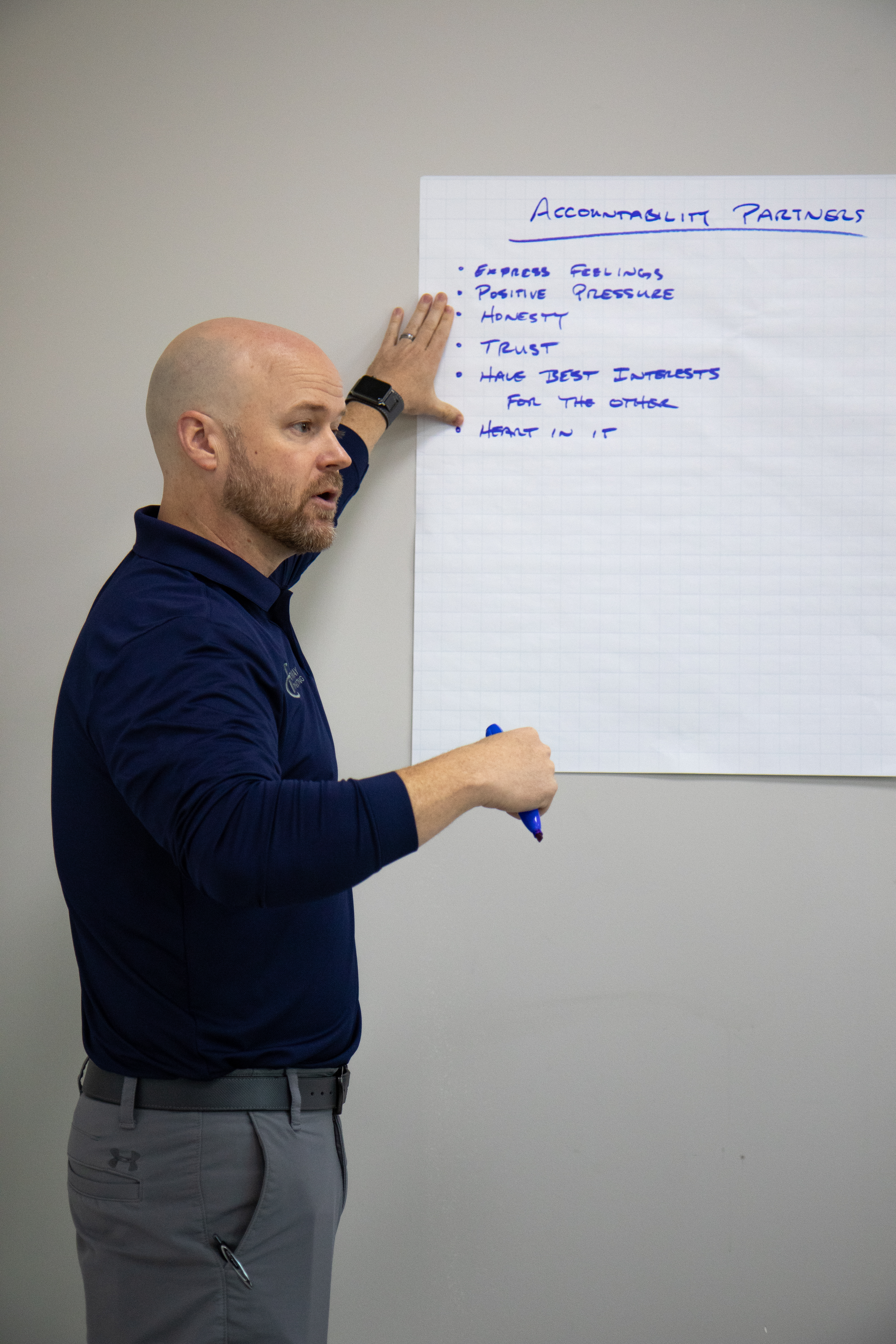 In action, small group