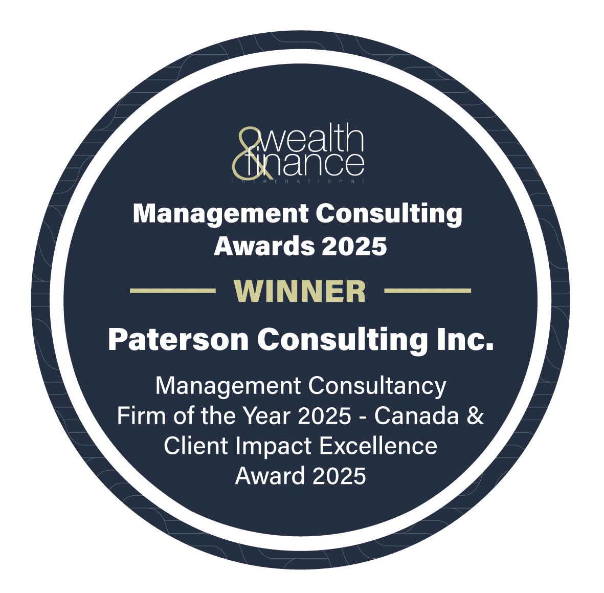 Management Consulting Award Winner - Wealth & Finance