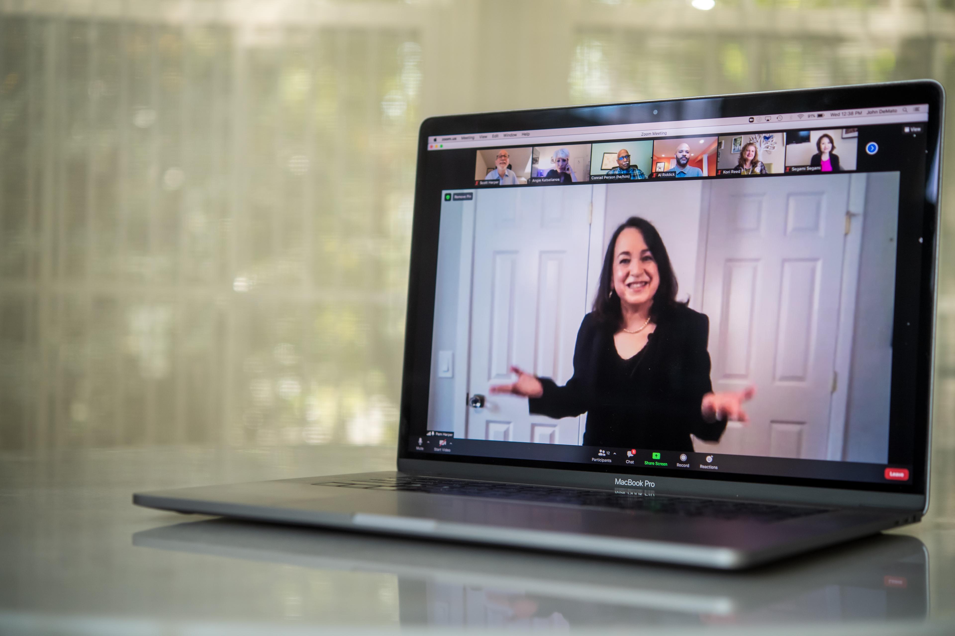 Pam Harper speaking virtually