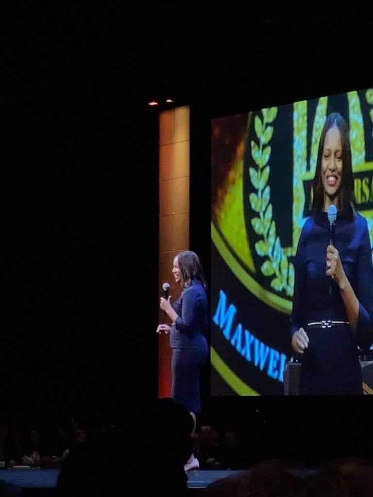 Nicole Calhoun on Stage at International Maxwell Conference wide view